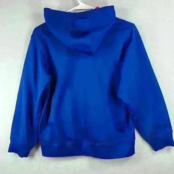 Nike Therma-Fit Boy’s Pullover Hoodie Sweatshirt Sz Large Blue/Orange Polyester - Picture 3 of 11
